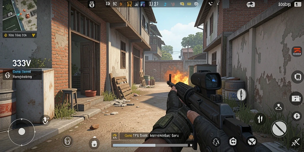 Gameplay seru dari 333V, penuh aksi tembak-menembak intens.