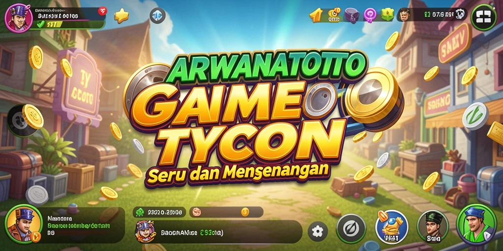 Screenshot gameplay ARWANATOTO dengan aksi pembangunan bisnis yang seru.