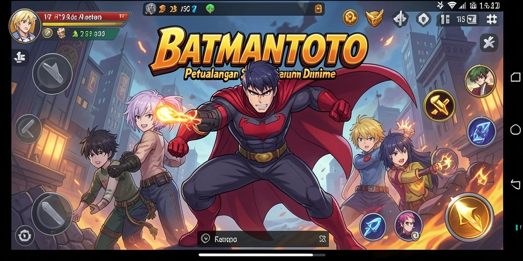 Screenshot utama BATMANTOTO menunjukkan aksi karakter anime yang memukau.