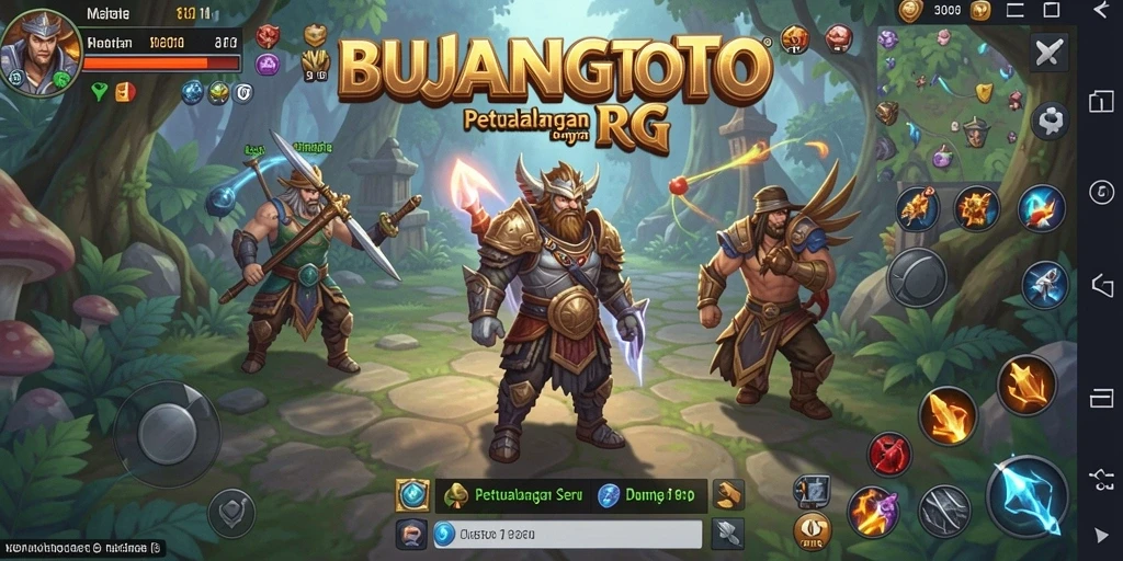 Tampak serunya gameplay RPG BUJANGTOTO.