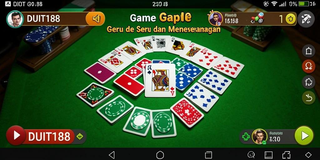 Tampilan gameplay Gaple yang seru dan menarik.