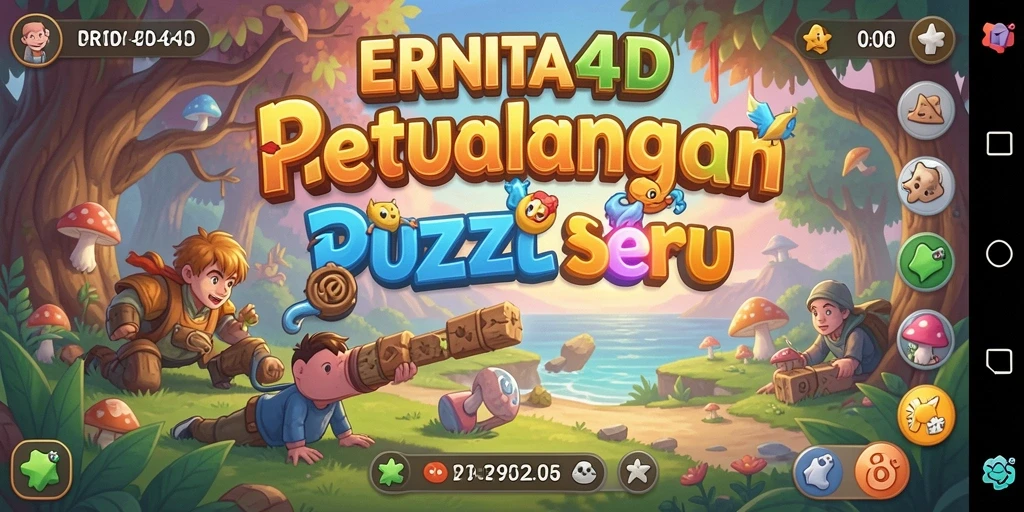 Tampilan gameplay ERNITA4D dengan berbagai puzzle yang menantang.