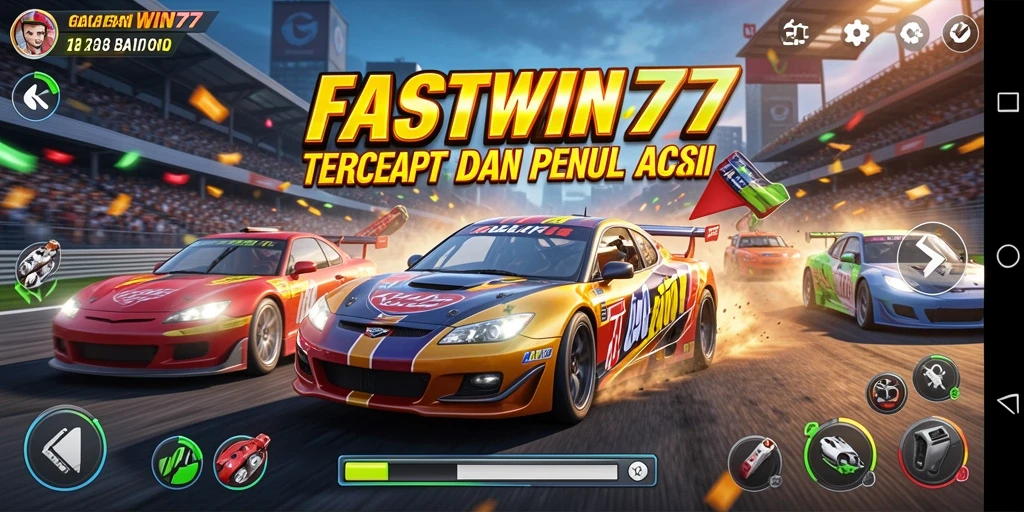 Screenshot dari gameplay FASTWIN77 yang menunjukkan aksi balapan yang seru.