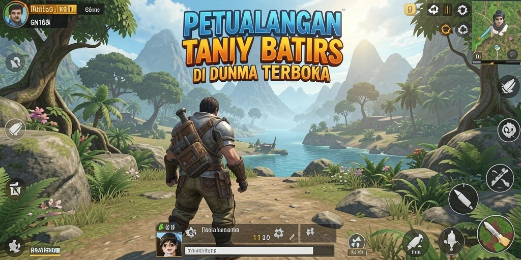 Screenshot gameplay GN168 menampilkan petualangan seru di dunia terbuka.