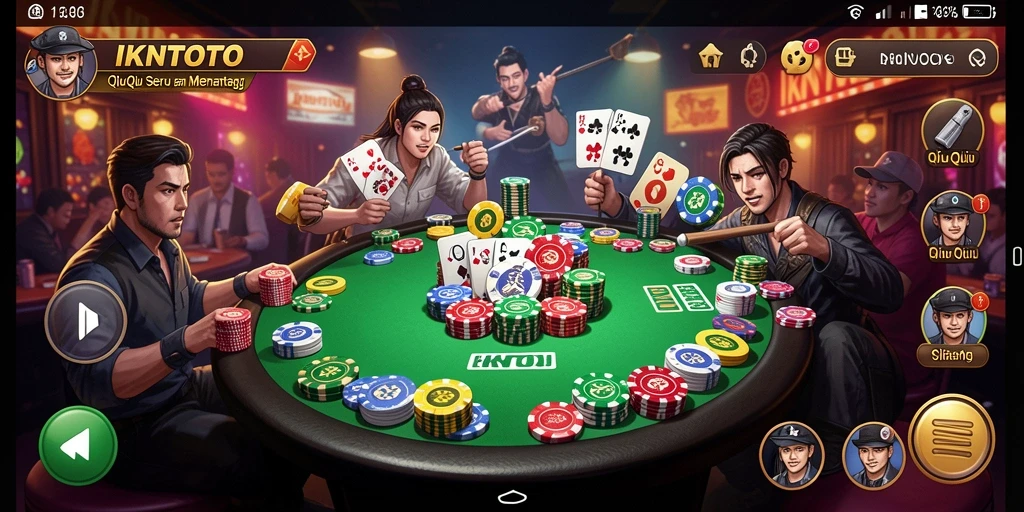 Tangkapan layar gameplay QiuQiu yang menarik di IKNTOTO.