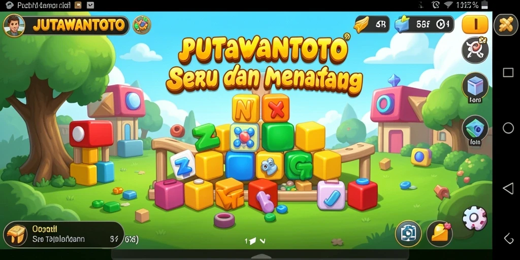 Screenshot gameplay JUTAWANTOTO menampilkan level Puzzle yang menantang dan menarik.