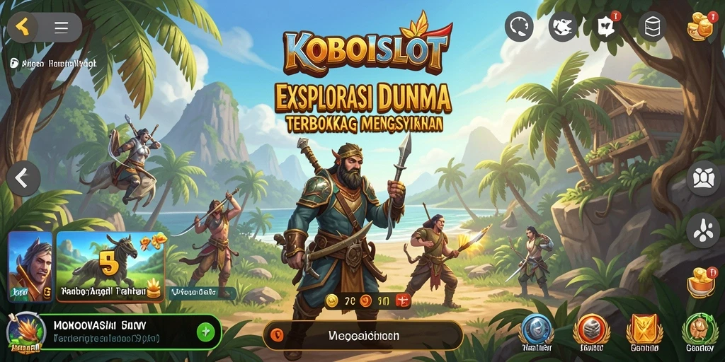 Screenshot gameplay KOBOISLOT menunjukkan dunia terbuka yang menakjubkan.