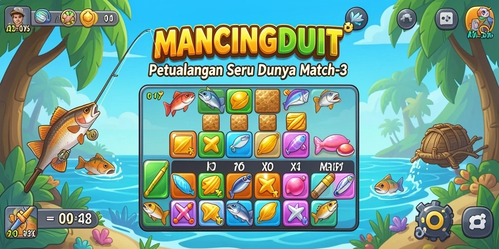 Screenshot gameplay MANCINGDUIT yang penuh warna dan interaktif.