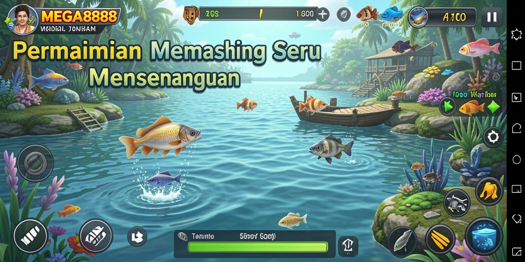 Tampilan gameplay <strong>MEGA888</strong> dengan aksi memancing yang mendebarkan.