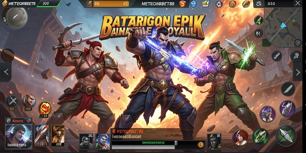 Gameplay epik di METEORBET88 dengan pertarungan melawan pemain lain.
