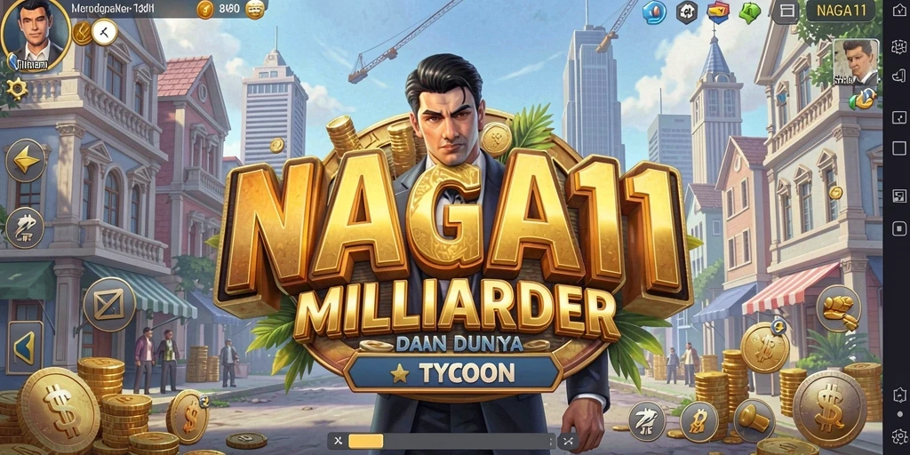 Screenshot utama NAGA11 menunjukkan gameplay Tycoon yang seru dan interaktif.