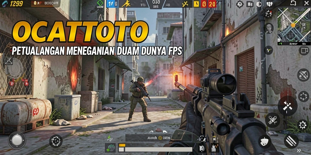 Screenshot utama OCATOTO menampilkan aksi seru dalam gameplay FPS.