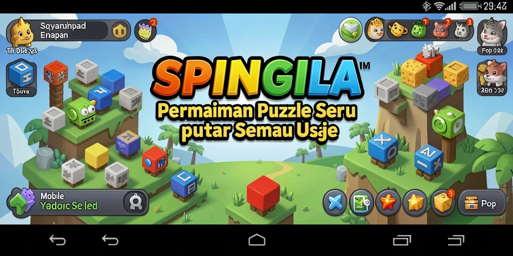 Screenshot SPINGILA menunjukkan gameplay Puzzle yang penuh tantangan.