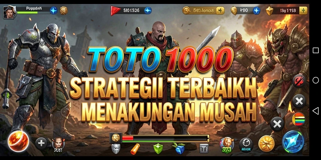 Screenshot gameplay TOTO1000 menampilkan aksi strategi yang intens.