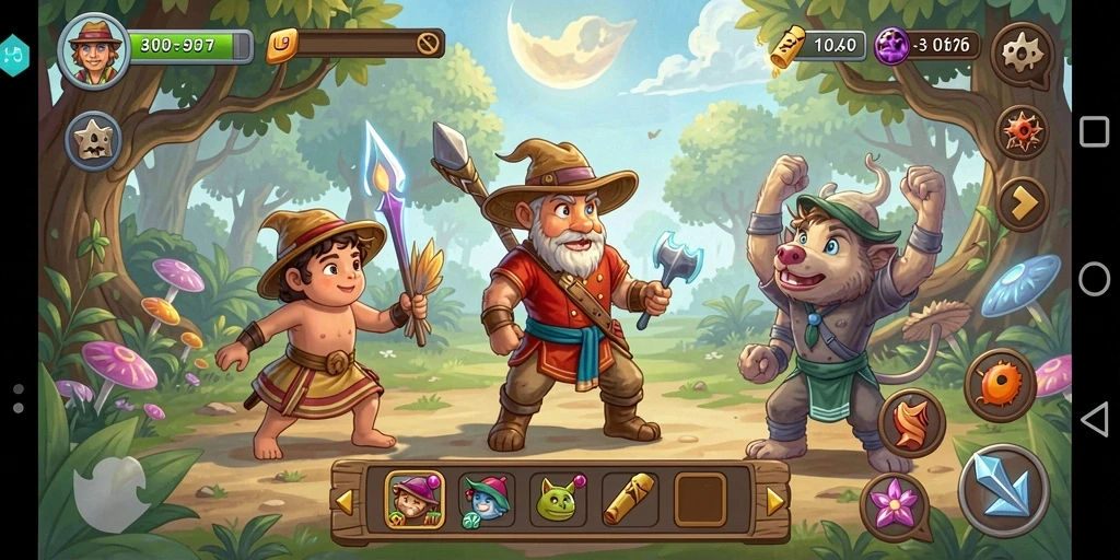 Screenshot V07 menampilkan karakter dalam aksi permainan Idle yang menarik.