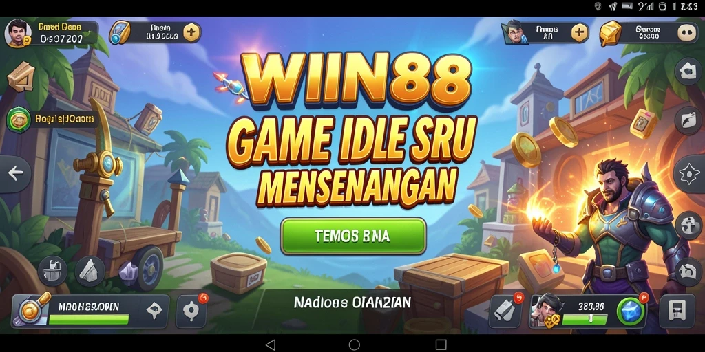 Tampilan gameplay utama WIN88 dengan karakter dan dunia yang ceria.